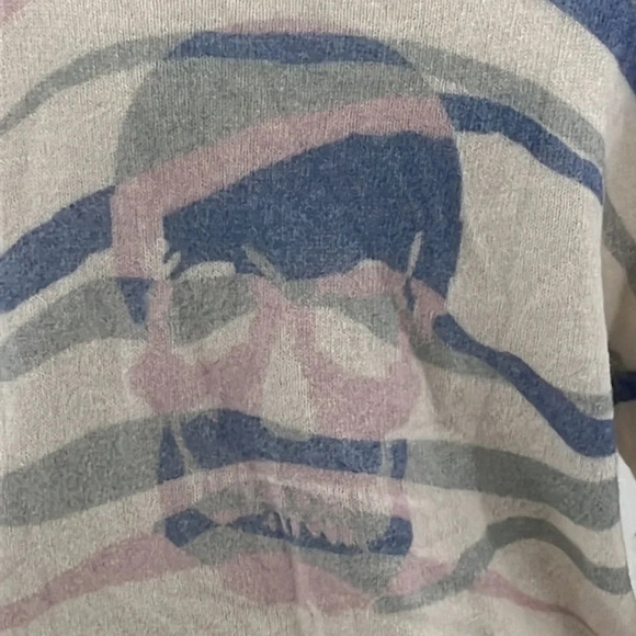 360 Cashmere Mara Tiger Stripe Skull Cashmere Sweater - Size Medium - Picture 5 of 10